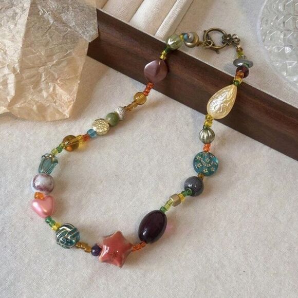 Multicolor Beaded Necklace A1305 - Picture 1 of 4